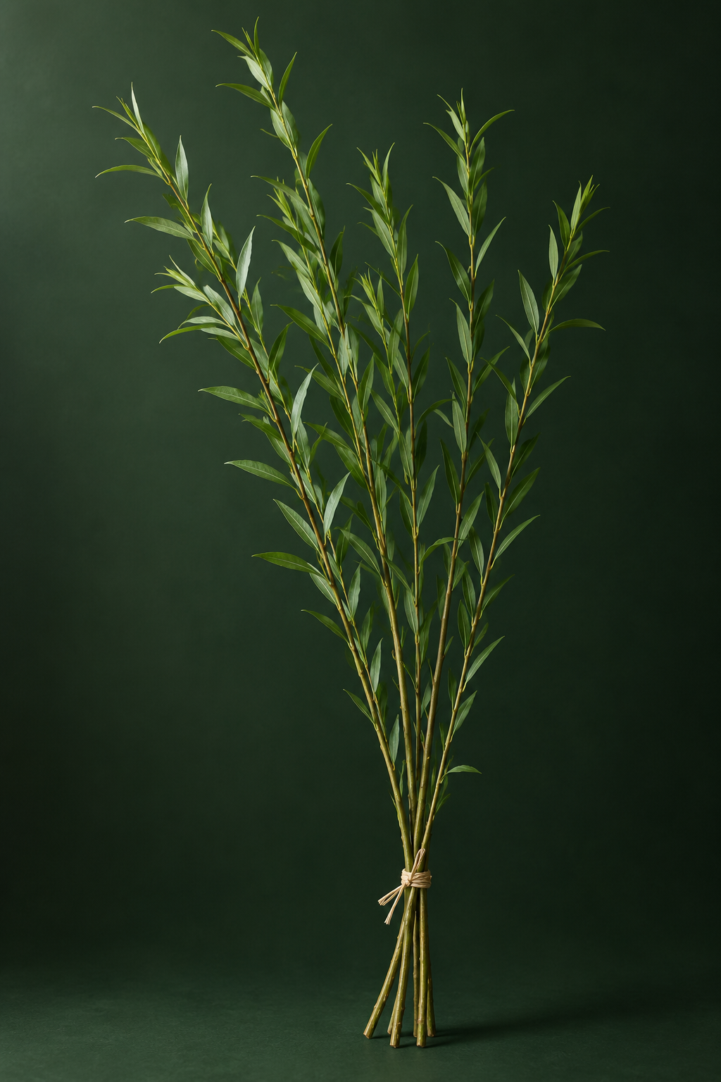 A tied bundle of fresh willow branches